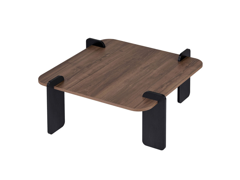 Mesa de centro em madeira "Marais" - 90 x 90 x 35 cm - Castanho