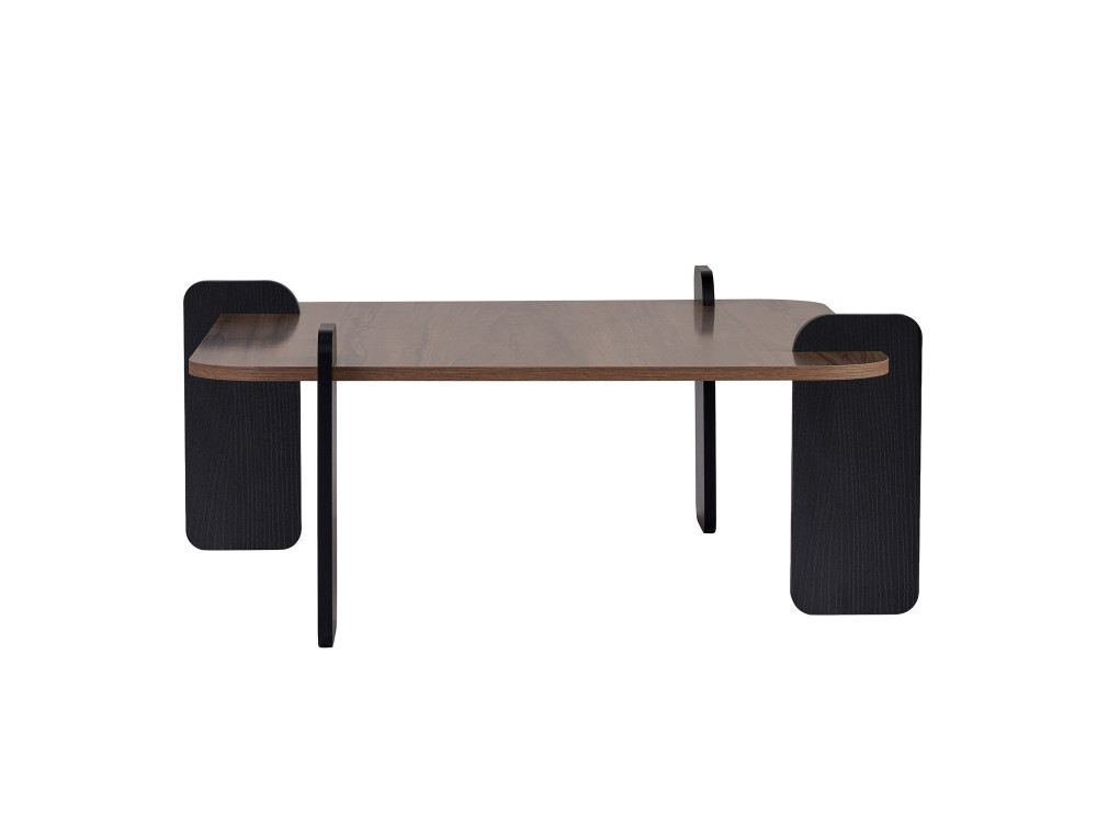 Mesa de centro em madeira "Marais" - 90 x 90 x 35 cm - Castanho