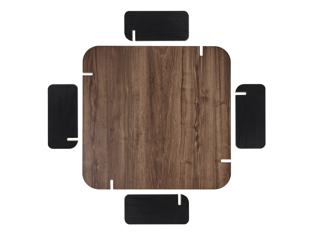 Mesa de centro em madeira "Marais" - 90 x 90 x 35 cm - Castanho