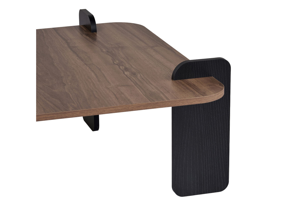 Mesa de centro em madeira "Marais" - 90 x 90 x 35 cm - Castanho