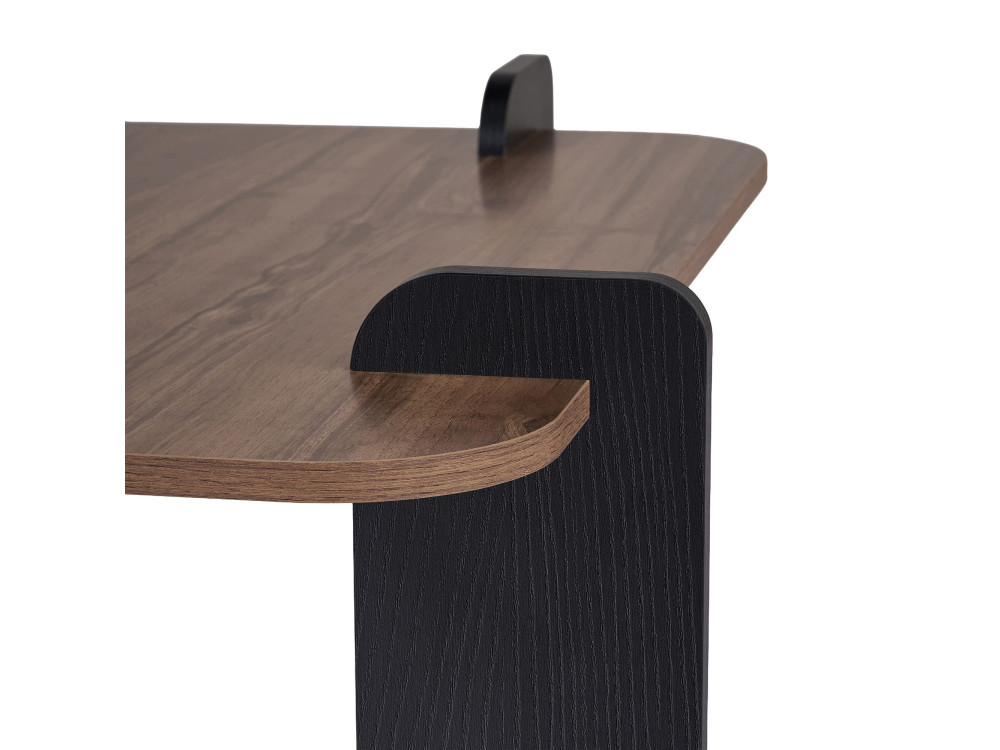Mesa de centro em madeira "Marais" - 90 x 90 x 35 cm - Castanho