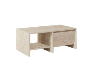 Mesa de centro de madeira "Laris" - 90 x 45 x 35 cm - Travertino