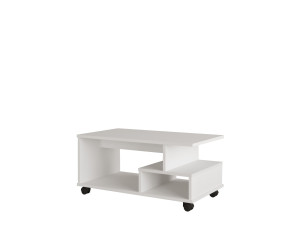 Mesa de centro de madeira "MIN9" - 90 x 51 x 42 cm - Branco