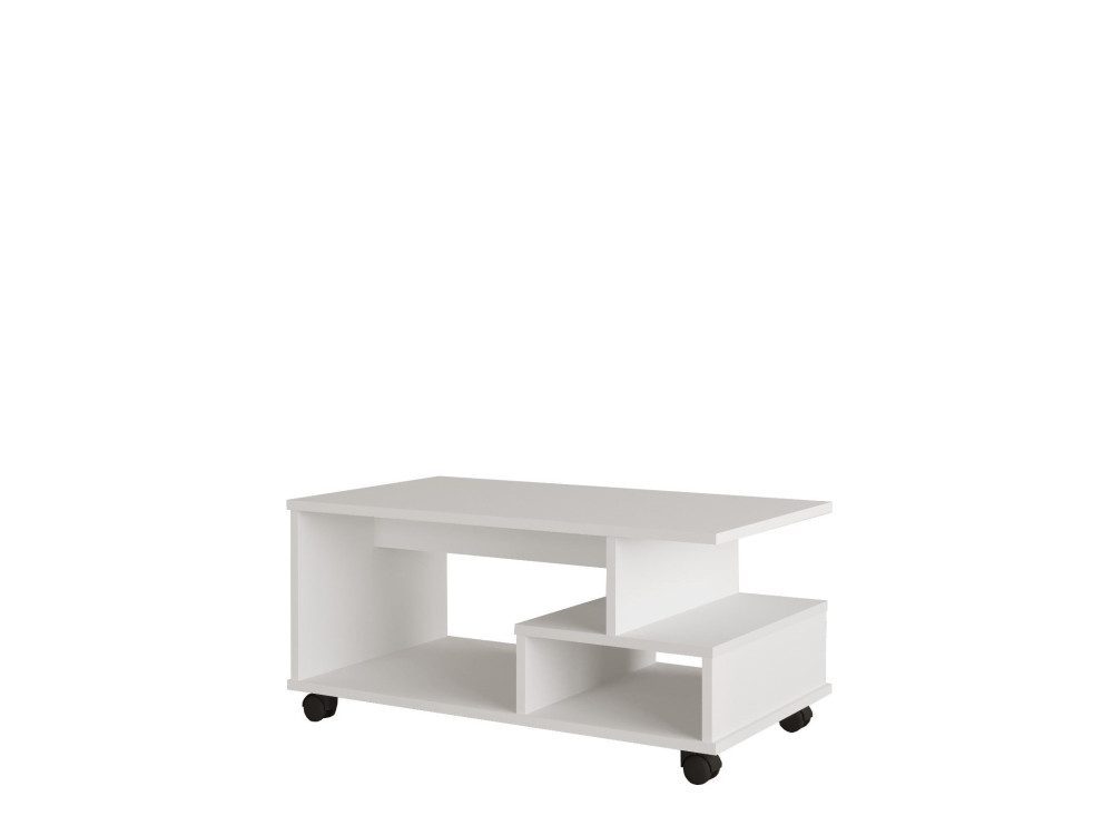 Mesa de centro de madeira "MIN9" - 90 x 51 x 42 cm - Branco