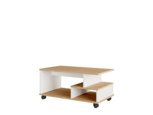 Mesa de centro de madeira "MIN9" - 90 x 51 x 42 cm - Branco