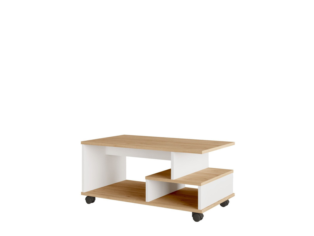 Mesa de centro de madeira "MIN9" - 90 x 51 x 42 cm - Branco