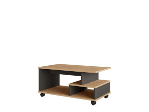 Mesa de centro de madeira "MIN9" - 90 x 51 x 42 cm - Cinzento antracite