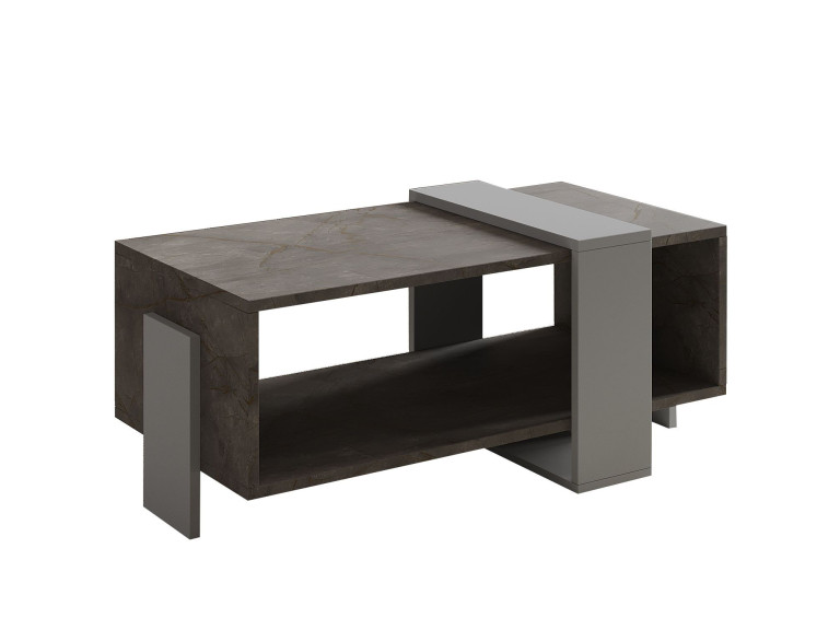 Mesa de centro de madeira "Meleni" - 90 x 49 x 40 cm - Cinzento