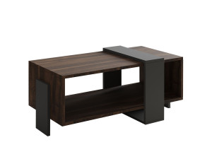 Mesa de centro de madeira "Meleni" - 90 x 49 x 40 cm - Castanho