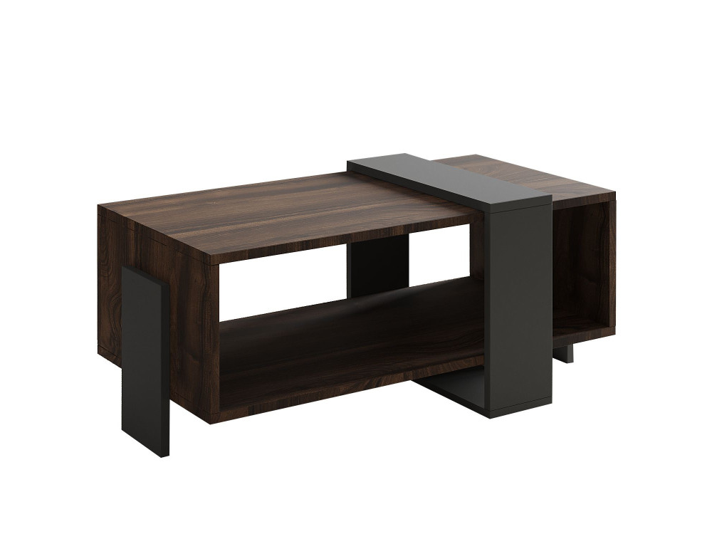 Mesa de centro de madeira "Meleni" - 90 x 49 x 40 cm - Castanho