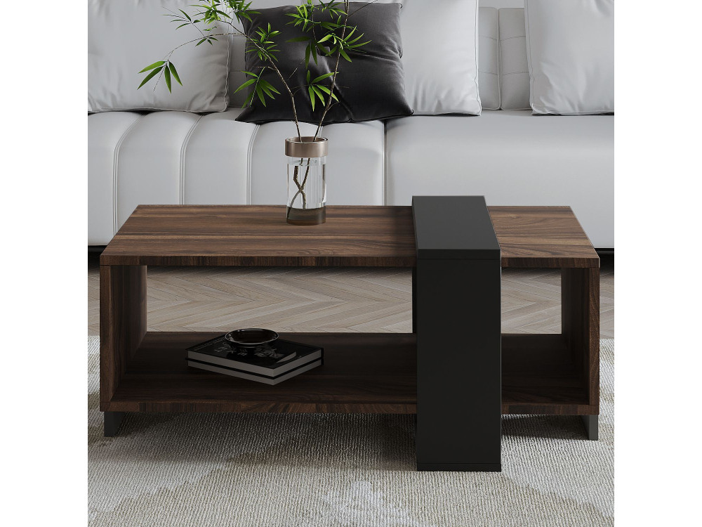 Mesa de centro de madeira "Meleni" - 90 x 49 x 40 cm - Castanho