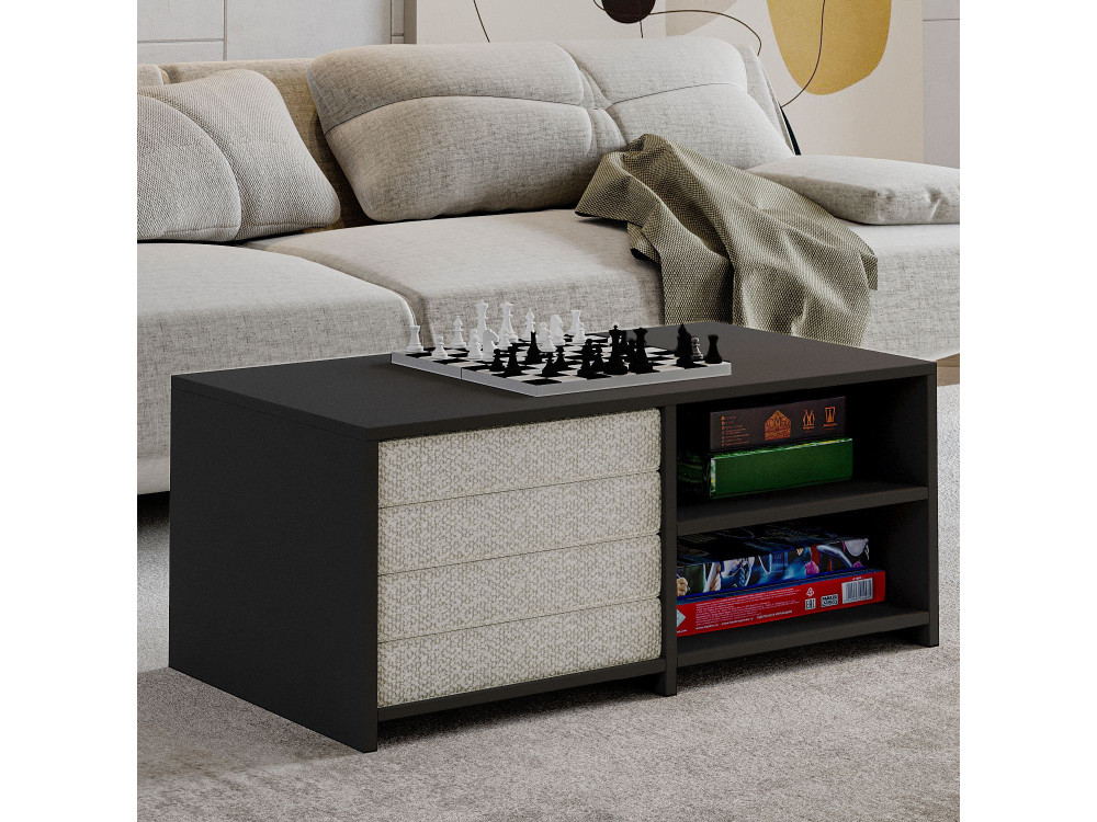 Conjunto de mesa de centro em madeira "Gord" - 90 x 45 x 44,1 cm - Antracite