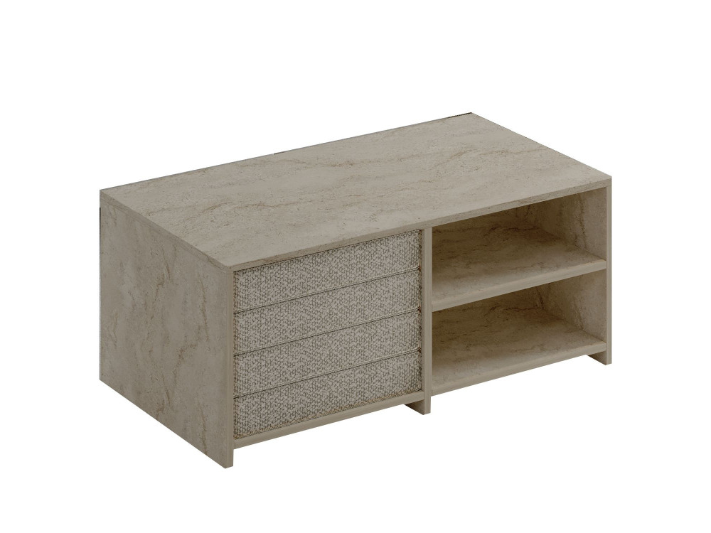 Mesa de centro de madeira "Gord" - 90 x 45 x 44 cm - Travertino