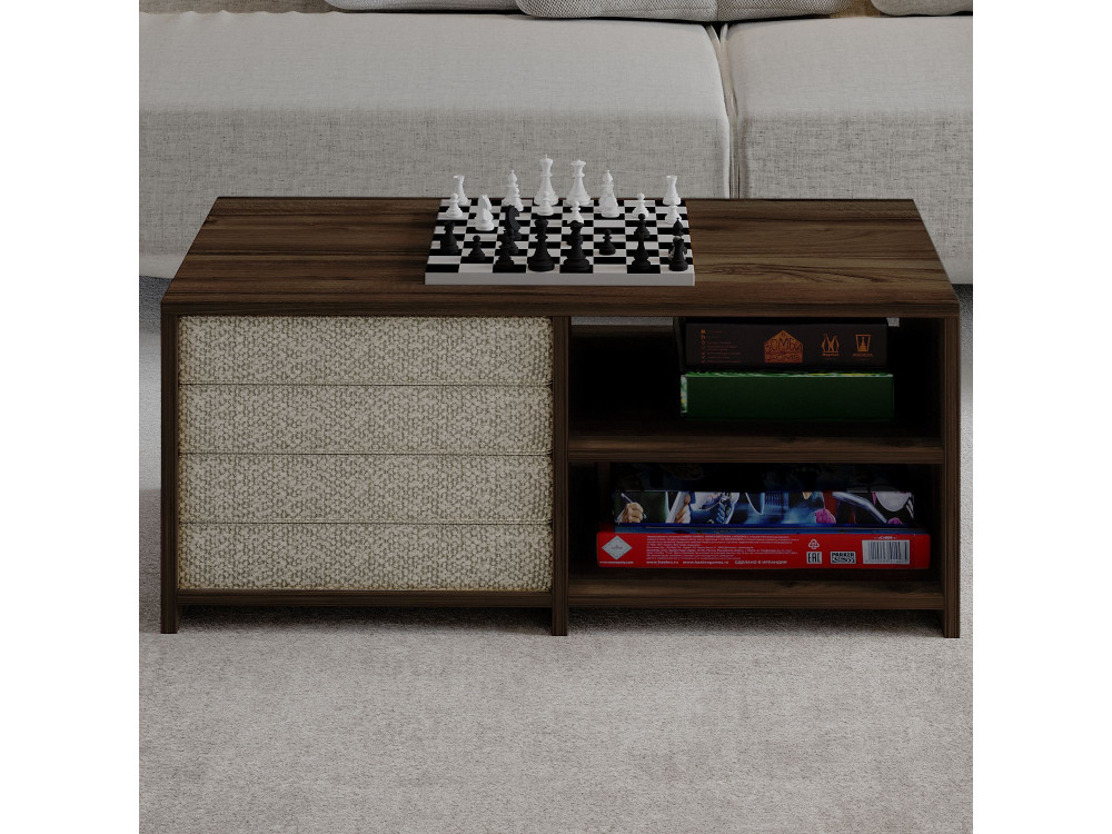 Mesa de centro de madeira "Gord" - 90 x 45 x 44 cm - Castanho