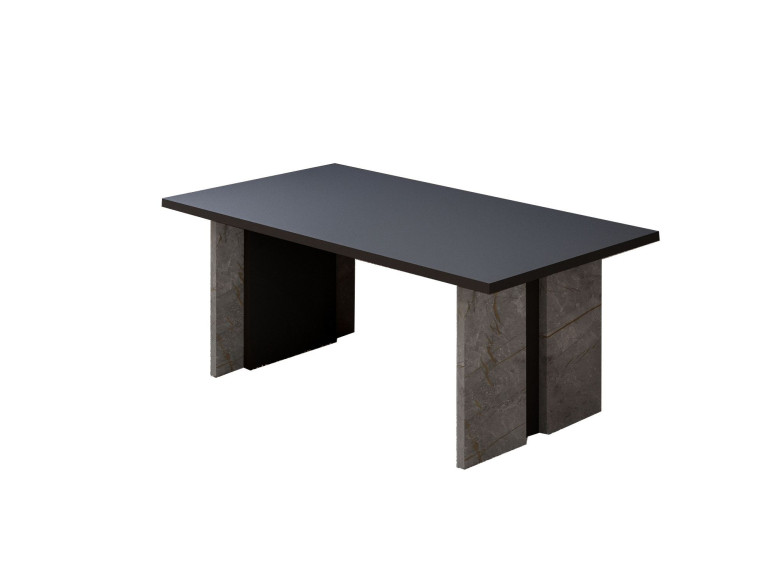 Mesa de centro em madeira "Ravello" - 90 x 50 x 40 cm - Cinzento antracite marmoreado