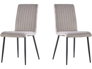 Conjunto de 2 cadeiras de veludo "Henley" - Cinza claro