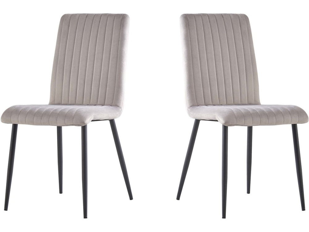Conjunto de 2 cadeiras de veludo "Henley" - Cinza claro