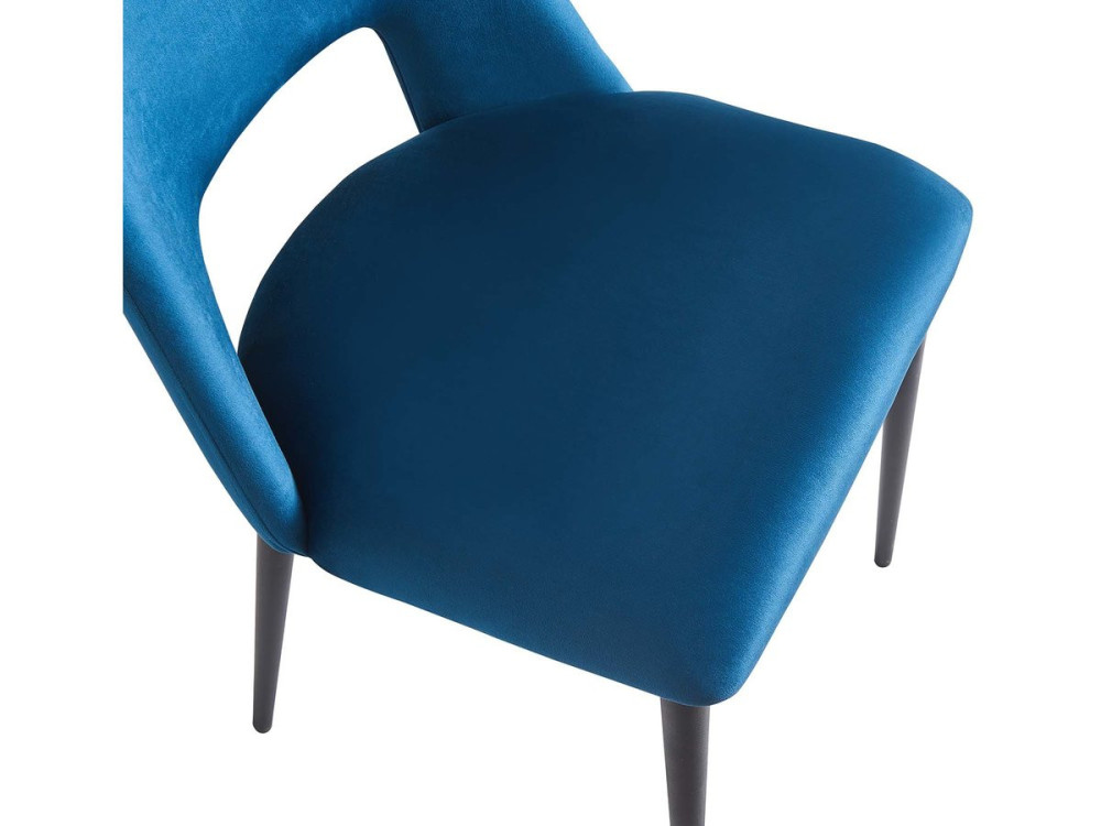 Conjunto de 2 cadeiras de veludo "Fedora" - Azul escuro