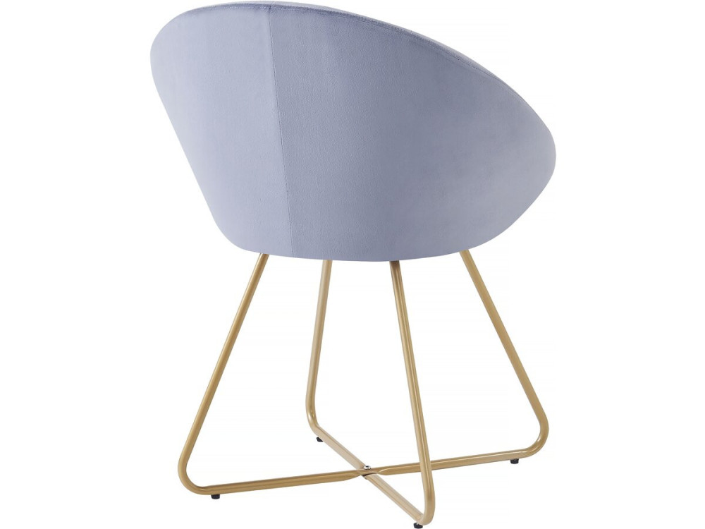 Conjunto de 2 cadeiras de sala de jantar em veludo "Rosalie" - Cinza