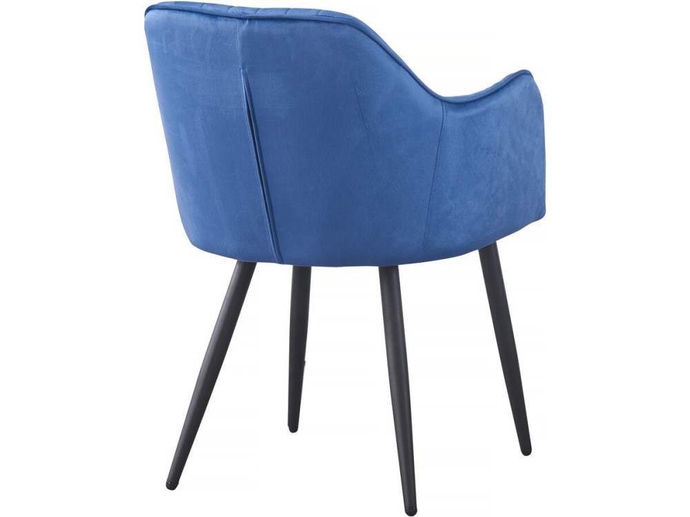 Conjunto de 2 cadeiras de veludo "Velma" com braços - Azul