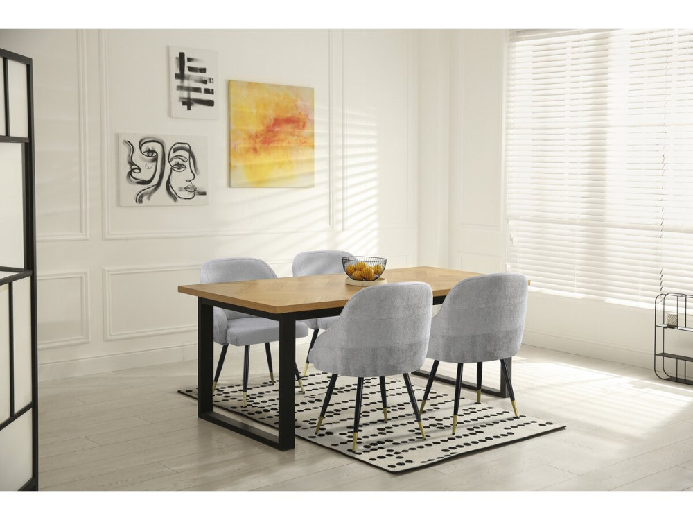 Conjunto de 2 cadeiras em tecido "Harmony" - 54 x 57 x 90 cm - Bege