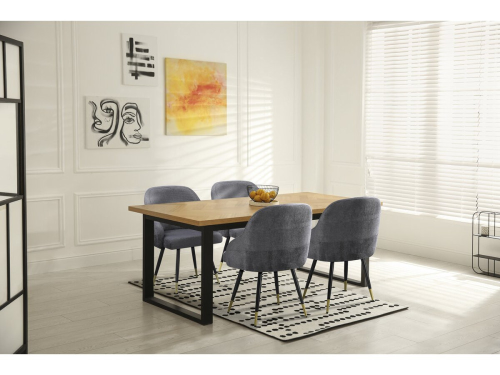 Conjunto de 2 cadeiras em tecido "Harmony" - 54 x 57 x 90 cm - Cinza