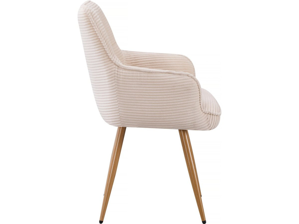 Conjunto de 2 cadeiras "Mayra" em bombazine - 60 x 56 x 88 cm - Bege