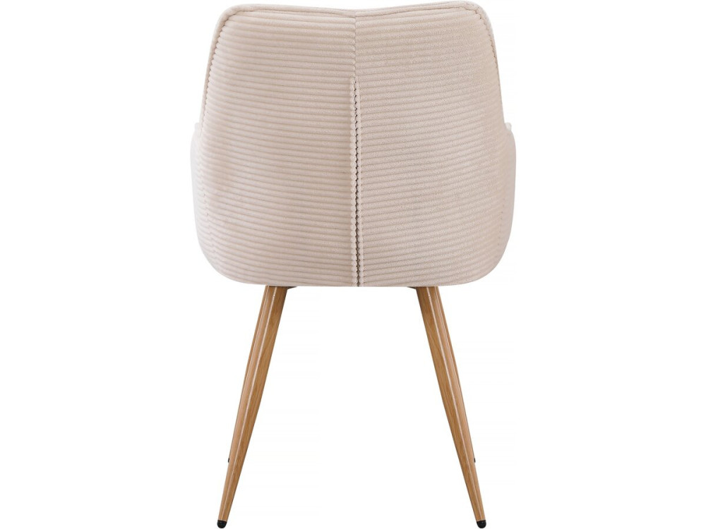 Conjunto de 2 cadeiras "Mayra" em bombazine - 60 x 56 x 88 cm - Bege