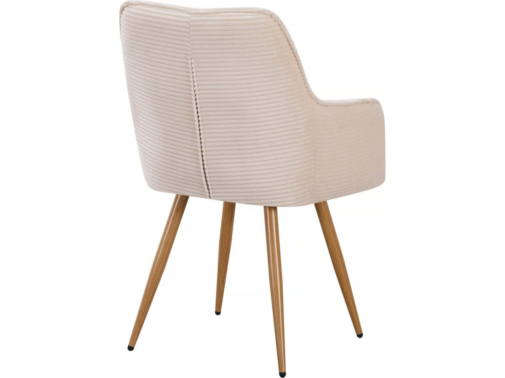 Conjunto de 2 cadeiras "Mayra" em bombazine - 60 x 56 x 88 cm - Bege