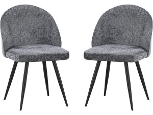 Conjunto de 2 cadeiras em tecido "Samuel" - 53 x 51 x 82 cm - Cinza