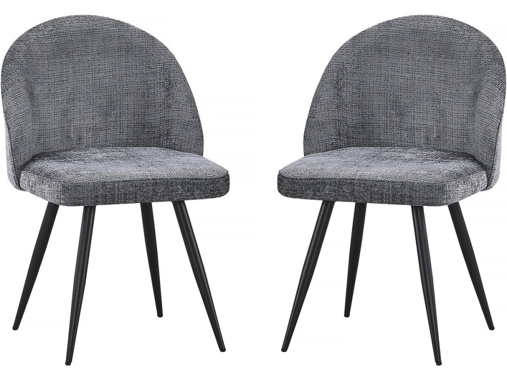 Conjunto de 2 cadeiras em tecido "Samuel" - 53 x 51 x 82 cm - Cinza