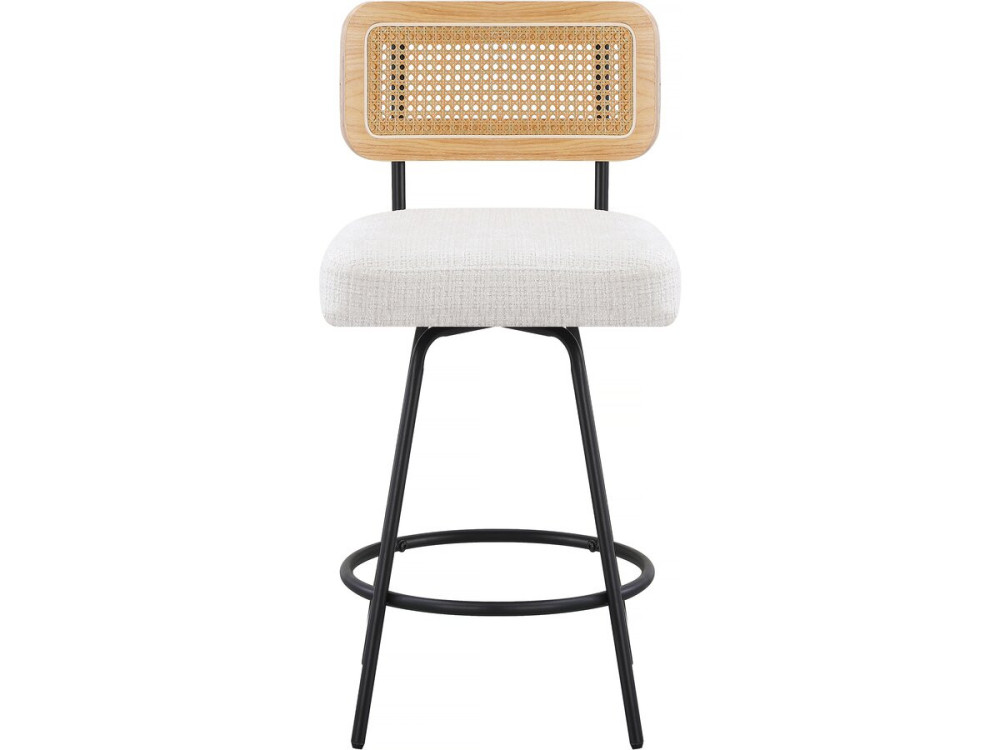 Conjunto de 2 cadeiras altas em tecido "Wilfried" - 51 x 44 x 95 cm - Bege