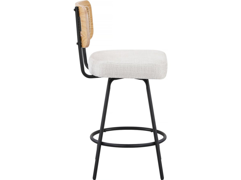Conjunto de 2 cadeiras altas em tecido "Wilfried" - 51 x 44 x 95 cm - Bege