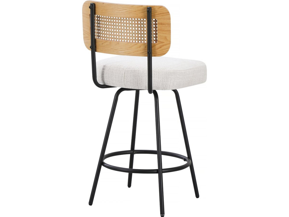 Conjunto de 2 cadeiras altas em tecido "Wilfried" - 51 x 44 x 95 cm - Bege