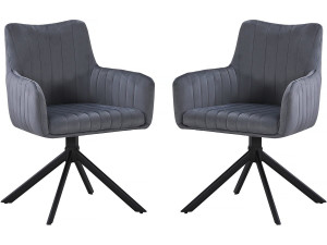 Conjunto de 2 cadeiras em tecido "Pharell" - 60 x 61 x 91 cm - Cinza