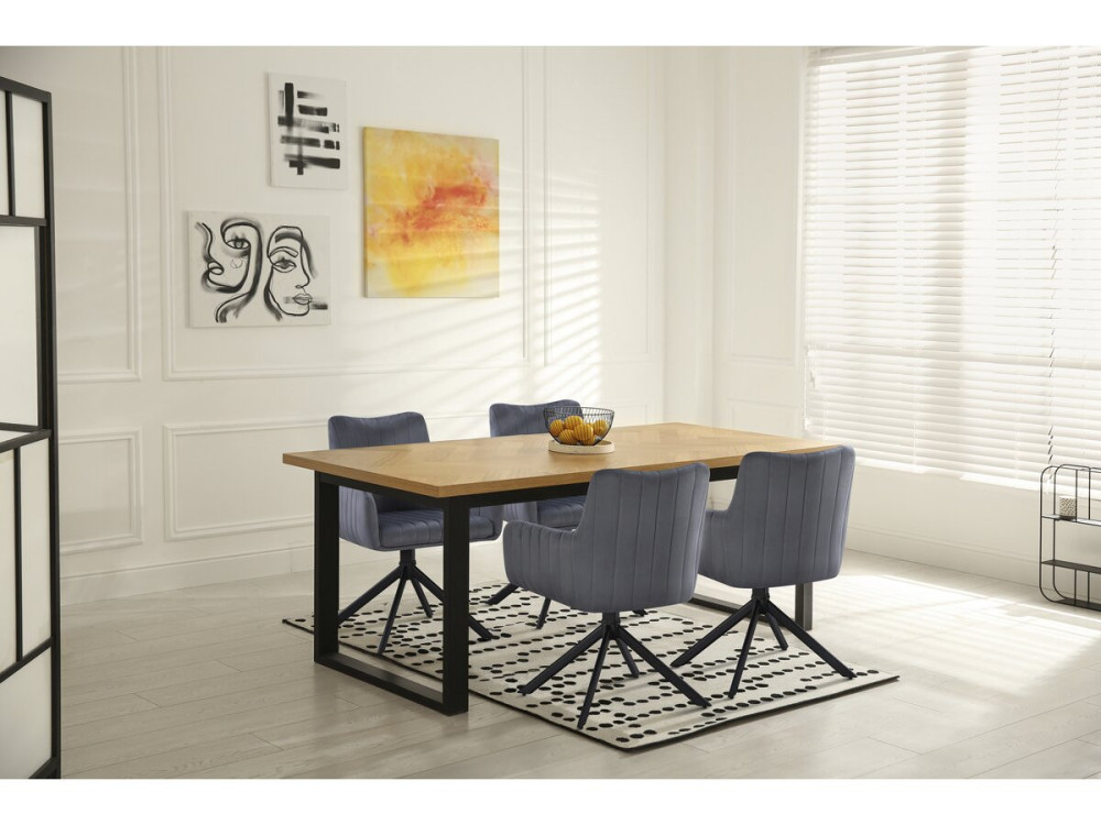 Conjunto de 2 cadeiras em tecido "Pharell" - 60 x 61 x 91 cm - Cinza