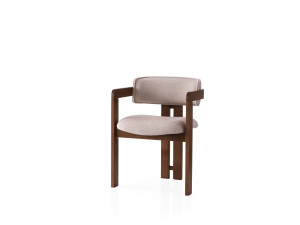 Cadeira de madeira "Cozy" - 44 x 57 x 76 cm - Creme de nogueira