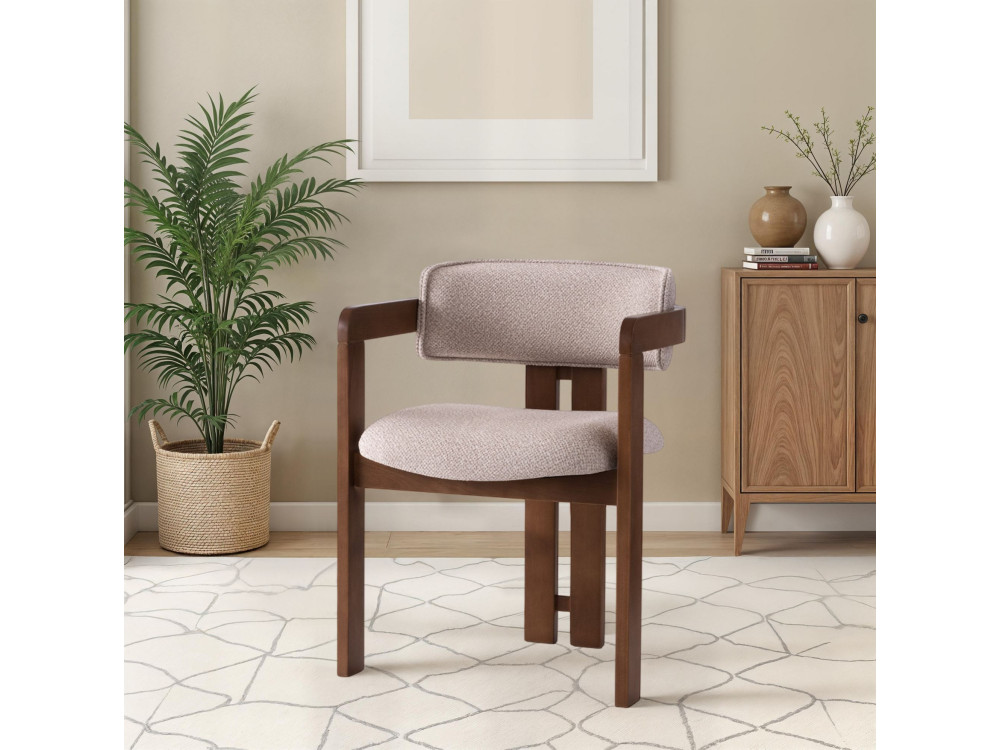 Cadeira de madeira "Cozy" - 44 x 57 x 76 cm - Creme de nogueira
