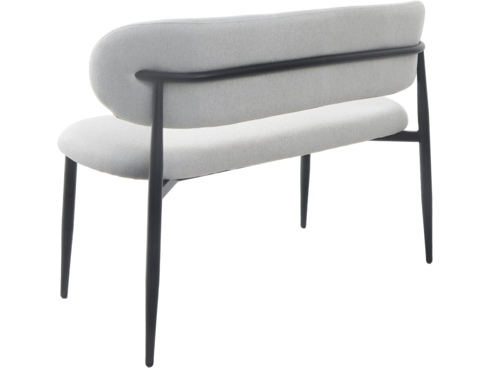 Banco de jantar em tecido - 110 cm - "Sélène" - 3 lugares - Cinzento claro e preto