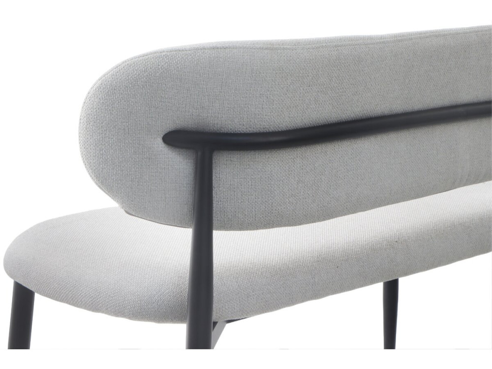 Banco de jantar em tecido - 110 cm - "Sélène" - 3 lugares - Cinzento claro e preto