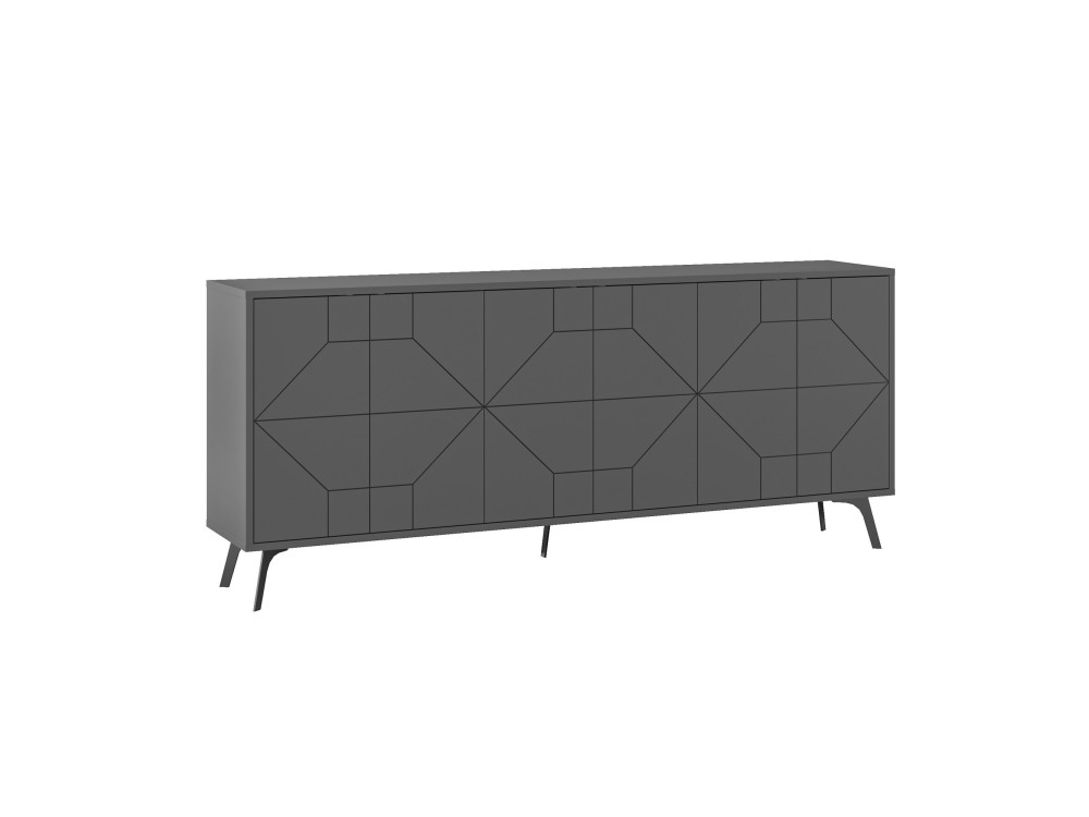 Aparador de madeira "Dune" - 183 x 35 x 77 cm - Antracite