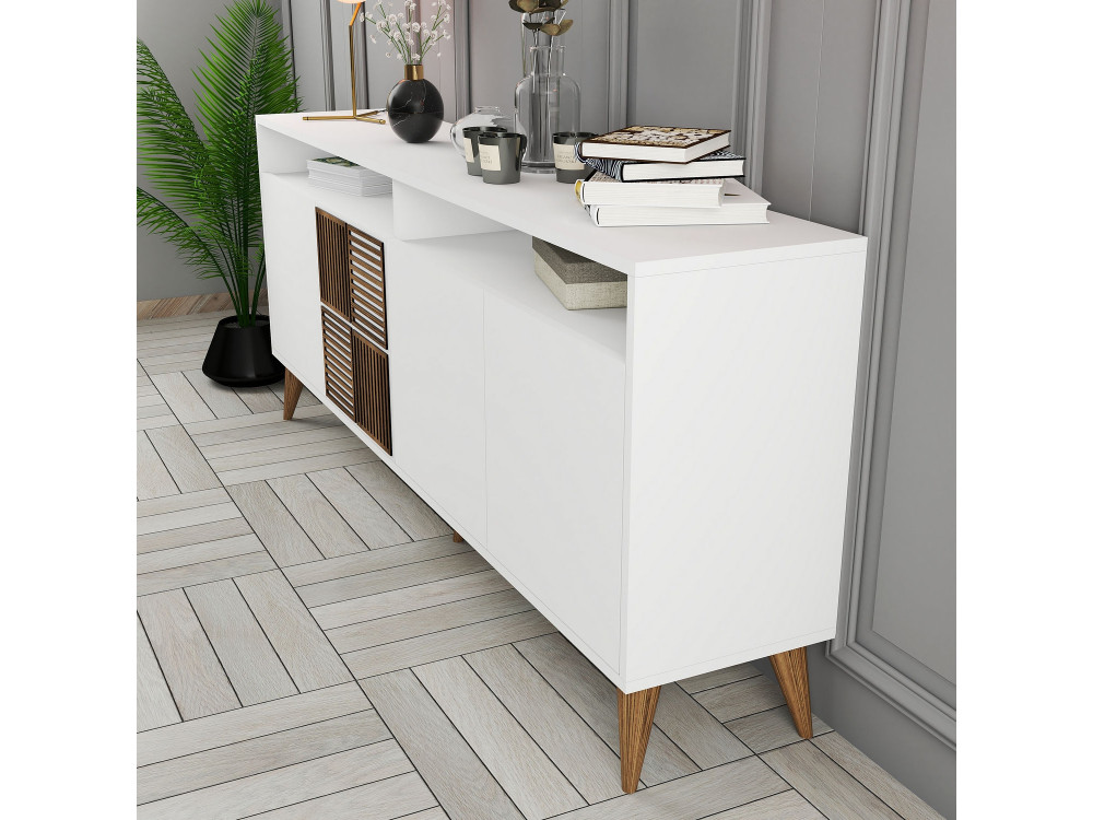 Consola de madeira "Milan" - 180 x 35 x 78 cm - Branco