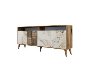Consola de madeira "Milan" 180 x 35 x 78 cm - Nogueira