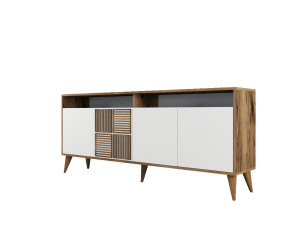 Aparador "Milan" em madeira - 180 x 35 x 78 cm - Branco