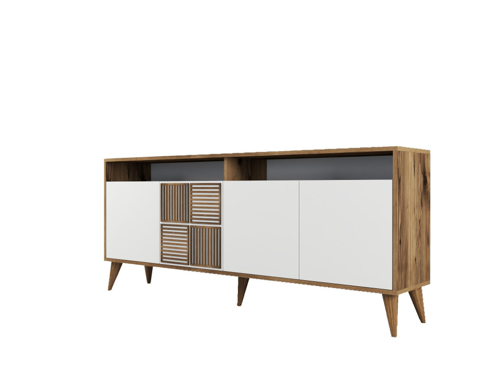 Aparador "Milan" em madeira - 180 x 35 x 78 cm - Branco