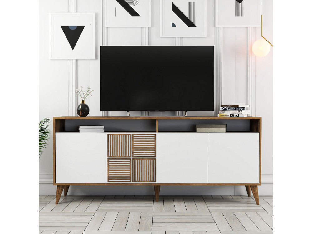 Aparador "Milan" em madeira - 180 x 35 x 78 cm - Branco
