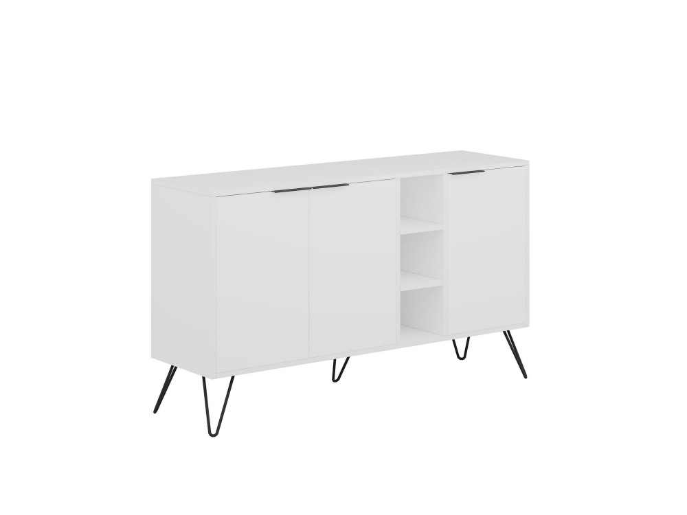 Aparador de madeira "Clara" - 142 x 35 x 83 cm - Branco