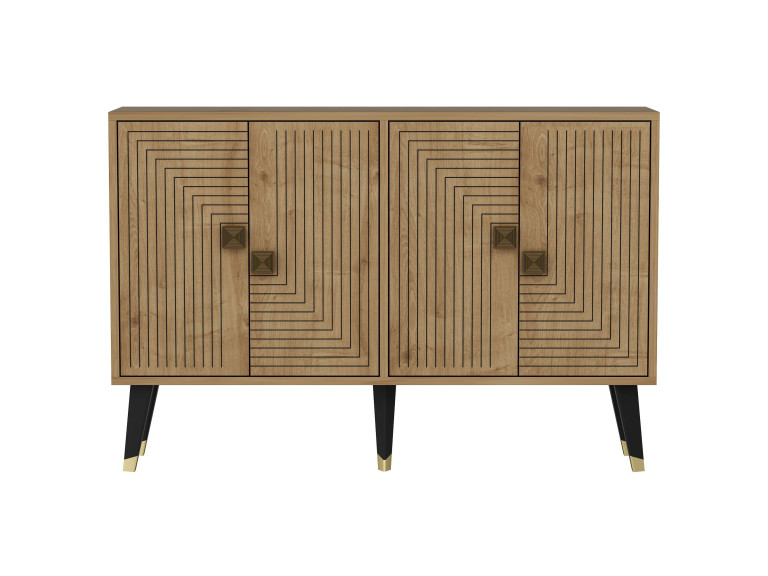 Aparador "Ahart" em madeira - 120 x 30 x 80 cm - Carvalho safira dourado