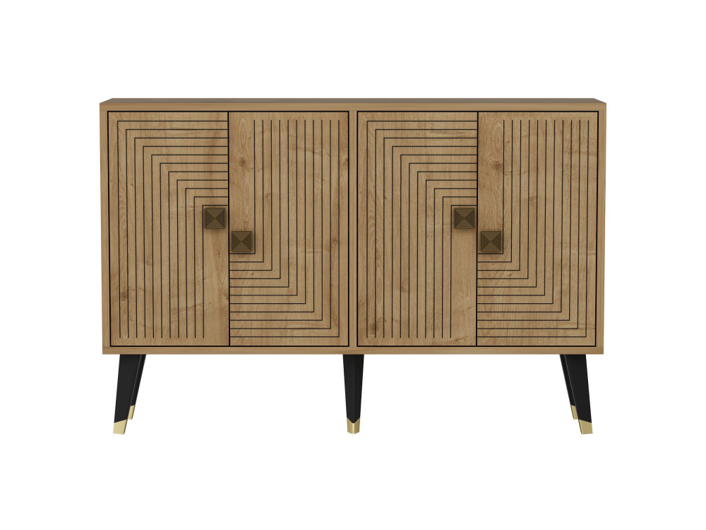 Aparador "Ahart" em madeira - 120 x 30 x 80 cm - Carvalho safira dourado