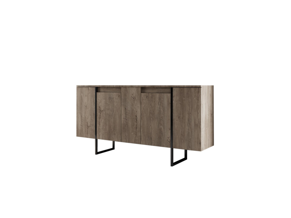 Aparador de madeira "Luxe" - 160 x 35 x 80 cm - Nogueira preta